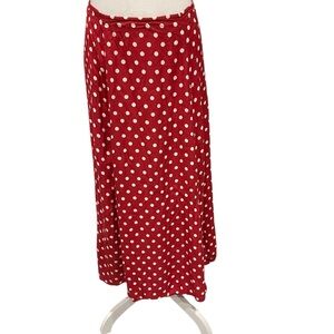 Reformation Polka Dot Print Midi Length Skirt Size: 10